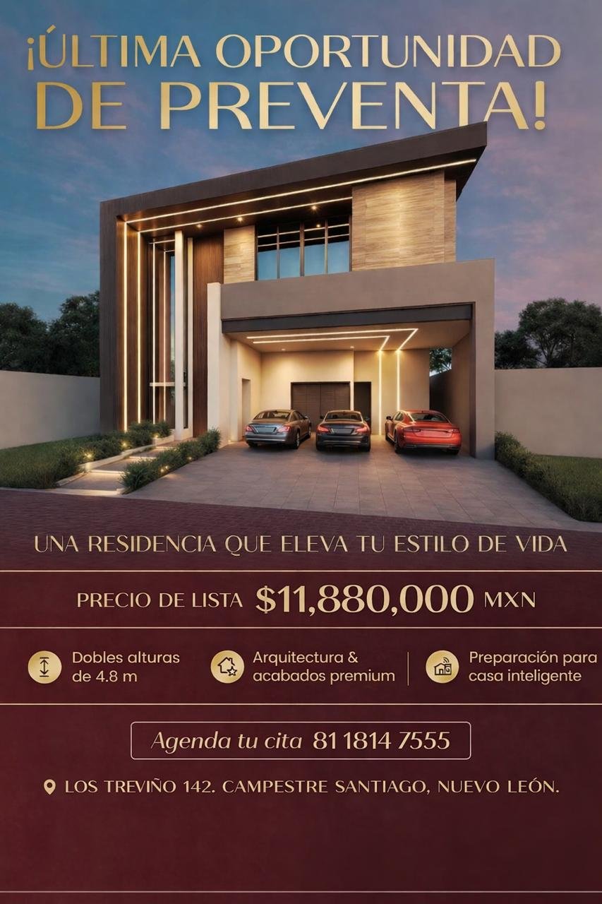 Residencia en preventa en Campestre Santiago